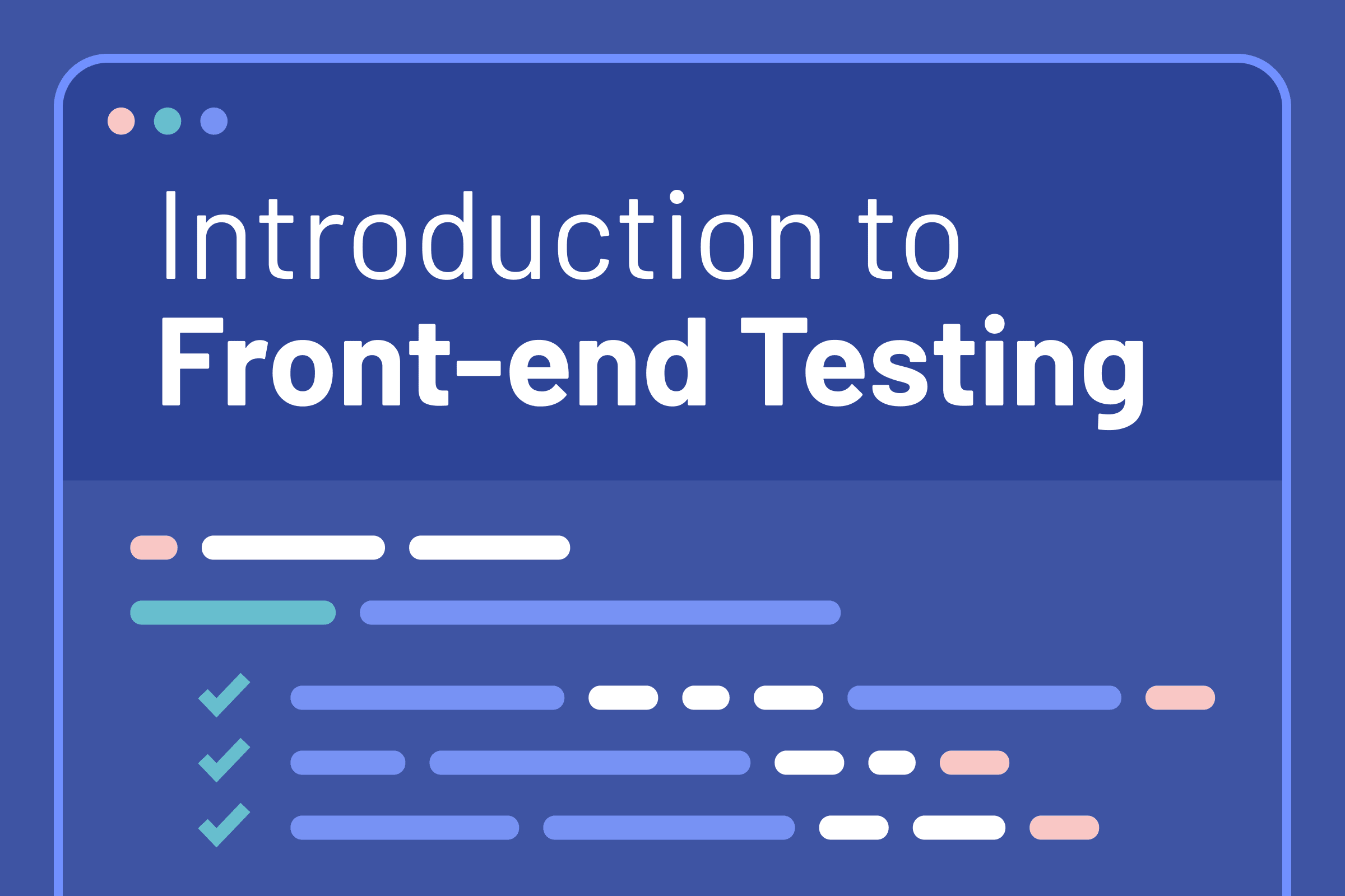 a blue radial gradient background with the text introduction to frontend testing